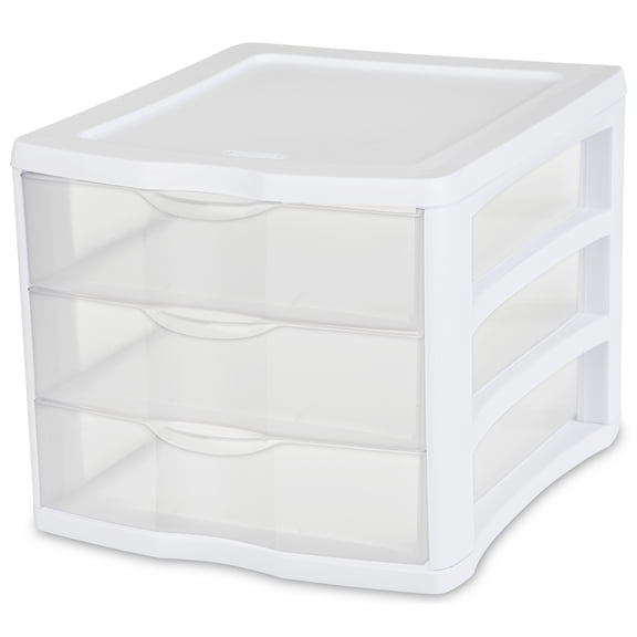 Sterilite 3 Drawer Unit, White