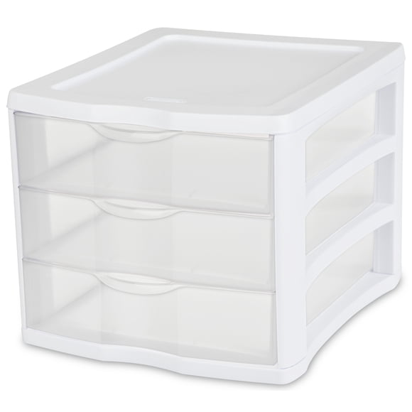 Sterilite 3 Drawer Unit, White