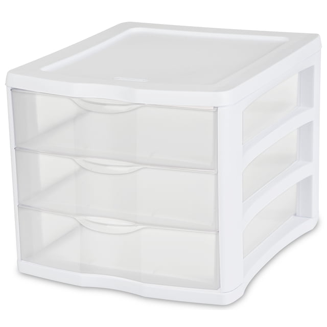 Unité de 3 tiroirs de Sterilite, Blanc
