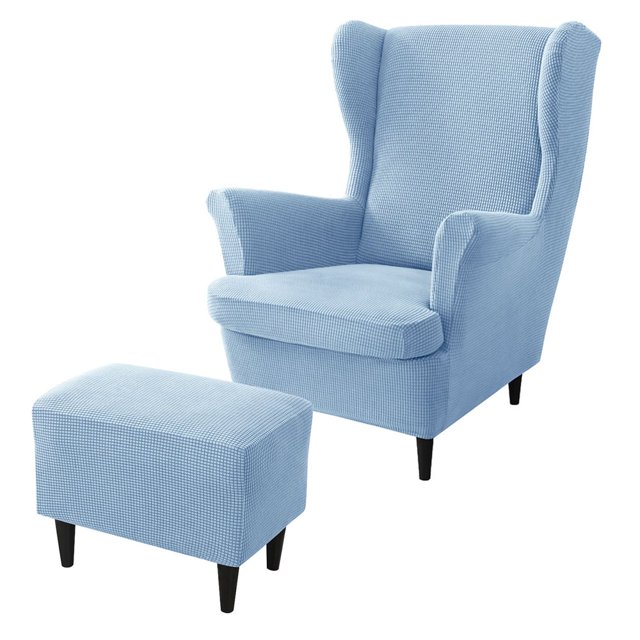 CHOK 2024 Wing Chair Slipcover Chair Covers For Wingback Chairs Stretch Sofa Cover Furniture Protector Couch Soft With Elastic Bottom-Pink-Chair Cover