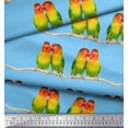 thumbnail image 2 of Soimoi Crepe Silk Fabric Branch & Colorful Parrot Bird Fabric Prints by Yard 42 Inch Wide, 2 of 3