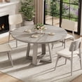 thumbnail image 3 of 47 Inch Modern Farmhouse Round Dining Table for 4-6, Sturdy Cross Base Space-Saving Table for Kitchen & Dining Room, 3 of 9