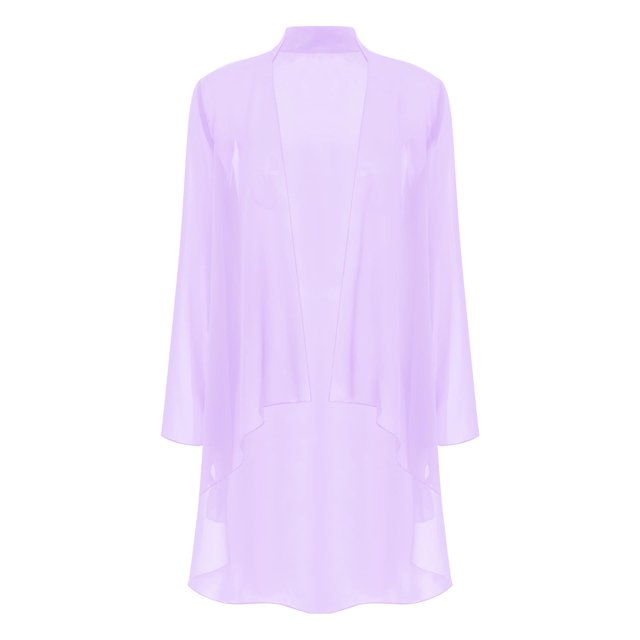 Oyolan Gilets Kimono pour Femmes en Mousseline Transparente, Cache-Maillots Décontractés Amples, Boléro Ouvert à l'Avant, Manteau Lavande G