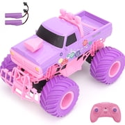 Remote Control Car for Girls 2.4GHz Pink Purple Remote Control Pickup Truck Rechargeable Off-Road Car