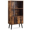 thumbnail image 1 of Gymax 2-Tier Retro Bookcase Bookshelf w/3 Compartment&2 Doors Industrial Cabinet, 1 of 10