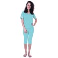 thumbnail image 1 of Moomaya Ensemble de Nuit Uni pour Femmes avec Capri en Coton Tenue de Nuit 2 Pcs Chemises de Nuit-FFZ, 1 of 6