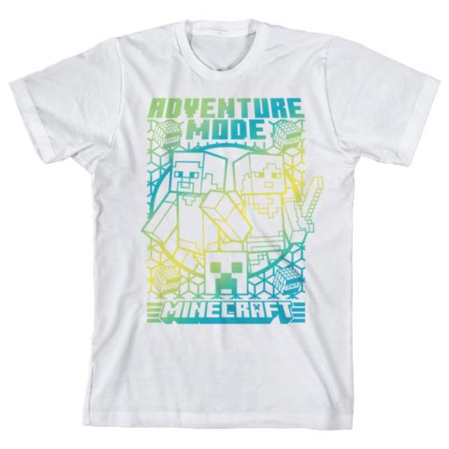 Minecraft T-Shirt Blanc pour Enfants Mode Aventure
