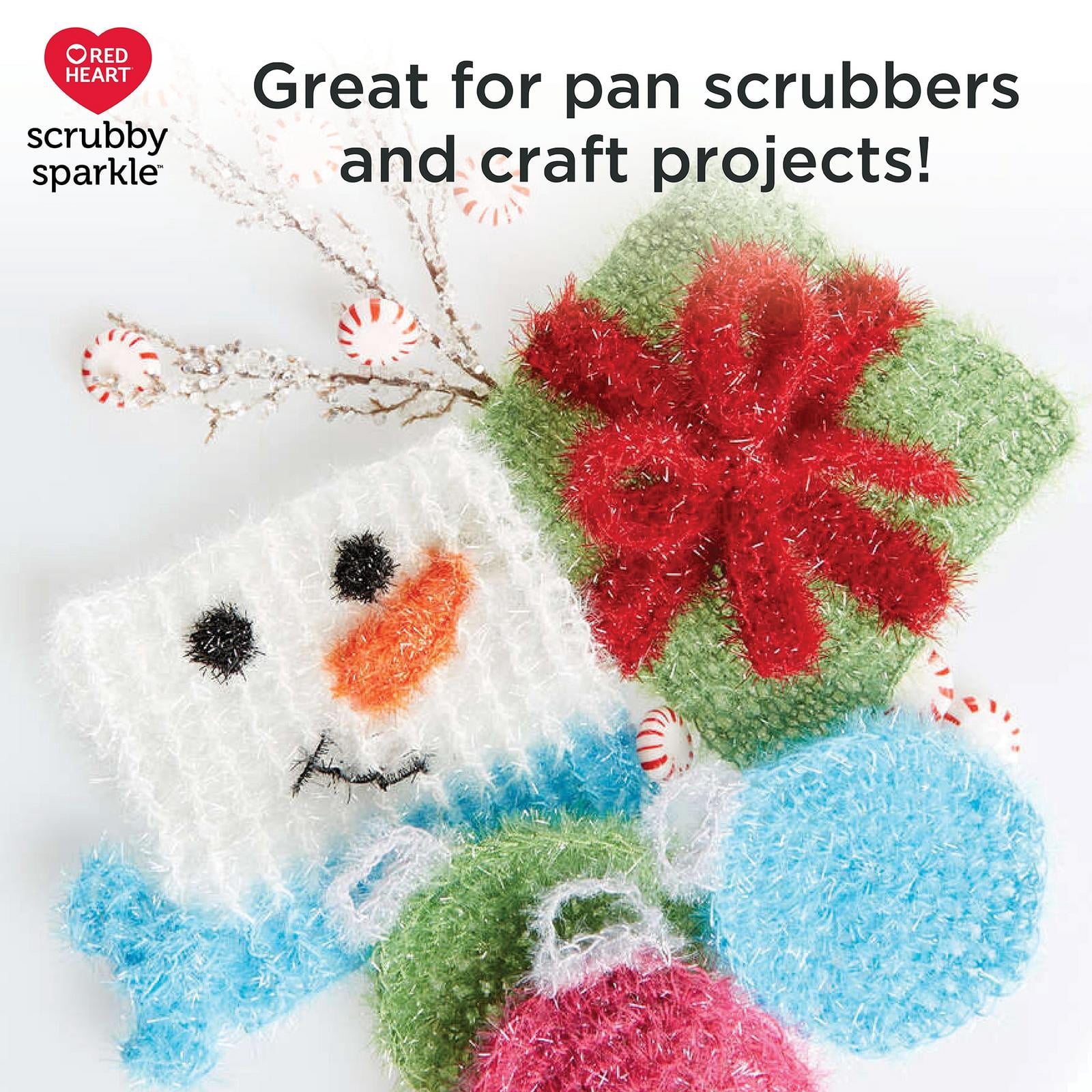 Red Heart® Scrubby Sparkle™ Fil de polyester peigné n° 4 (moyen), Icepop 3 oz/85 g 174 yards