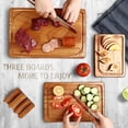 thumbnail image 4 of Hecef 3-PCS Wood Cutting Board Set with Holder, 15 inch Serving Board for Kitchen Meal Prep & Serving, 4 of 15