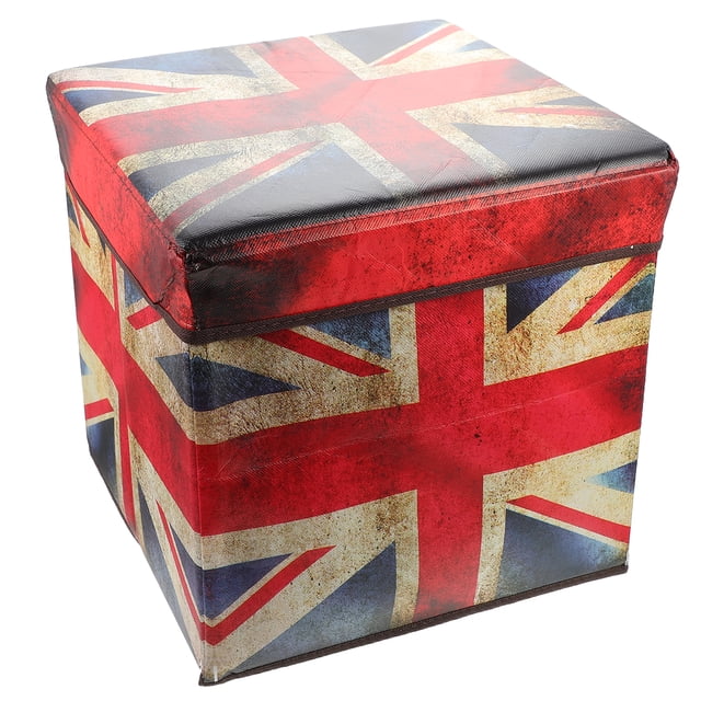 FRCOLOR storage ottoman Folding Storage Stool Ottoman Footstool with Storage Box Function,11.81"X11.81"X11.81"