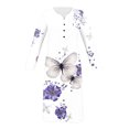 thumbnail image 3 of Babysbule Liquidation Robes d'Automne pour Femmes Mode Femmes Décontracté Élégant Col Rond Imprimé Été Manches Longues Poches Robe, 3 of 5