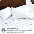 thumbnail image 3 of Bare Home Linen Sheet Set - Deep Pocket - Breathable - 3-Pieces - Twin, White, 3 of 6