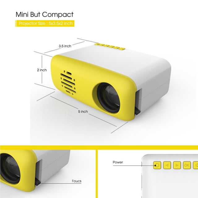 VONKY Mini Projecteur LED Projecteur Portable Projecteur de Poche Projecteur de Cinéma Maison Excellent Cadeau pour Enfants No.1