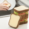 thumbnail image 4 of LSLJS Dish Sponge Decontamination Dishwashing Sponge Bread Sandwich Shaped Sponge Adorable Deep Cleaning Thickened Scrub Kitchen Sponge Dishwashing Brush for Cleaning Kitchen, 4 of 9