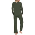 thumbnail image 5 of Tnhcen Ensemble de Pyjama 2 Pcs pour Femmes Ensemble de Détente Col Rond Manches Longues Pantalon Taille avec Poches P-3TG, 5 of 5