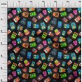 thumbnail image 3 of oneOone Cotton Cambric Blue Fabric Halloween Craft Projects Decor Fabric Printed By The Yard 56 Inch Wide, 3 of 4