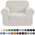 thumbnail image 1 of CHOK 2024 1-Piece Checks Stretch Sofa Cover Slipcover Couch Cover  Chair  Light Gray, 1 of 6