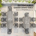 thumbnail image 4 of Outsunny 63"-94.5" Extendable Patio Dining Table for 6-8 Person, Grey, 4 of 10