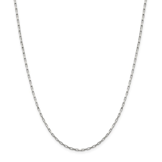925 Sterling Silver 1.65mm Elongated Box Chain 20 Inch