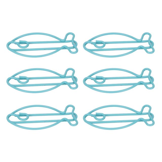 Trombones, Trombones en Forme de Poisson Procédé de Placage Électrolytique pour l'École. un Ensemble de six Trombones en Forme de Poisson en Métal avec une Finition Électroplaquée Bleu Pâle. Ces Trombones Sont Conçus pour Organiser des documents, des Signets et du Papier à Dessin, Convenant à l'Utilisation au Bureau et à la Maison. la Forme unique de Poisson Ajoute une Touche Amusante et Pratique à la classification des Dossiers Tout en Prévenant les Dommages au Papier.