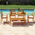 thumbnail image 4 of Costway Patio Dining Chairs Set of 2 with Removable Padded Cushion Slatted Backrest, 4 of 7