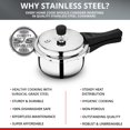 thumbnail image 4 of Sorrento Silver Stainless Steel Pressure Cooker With Outer Lid 2 Liters | Triply Base, Heavy Bottom, Induction Base, Gas Ready, 4 of 4