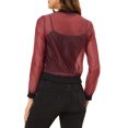 thumbnail image 3 of INSPIRE CHIC Blouson Bomber Léger Transparent à Fermeture Éclair à Manches Longues pour Femme m Rouge, 3 of 7