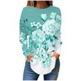 thumbnail image 2 of DPTALR Womens Round Neck Printing Fall Blouses Smocked Long Sleeve Shirts Tops, 2 of 5