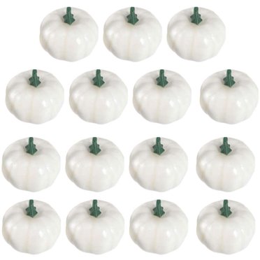 White Artificial Pumpkins Realistic Artificial Fall Party Table Fireplace Decor Wreath Craft Halloween Pumpkins Thanksgiving Centerpieces Decor 15pcs