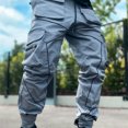 thumbnail image 3 of Rollback $10 & under Mrasaso Cargo Pants for Men, Men's Solid Color Three-dimensional Sense Sports Multi-pocket Washed Straight Barrel Reflect Light Cargo Outdoor Casual Pants, 3 of 7