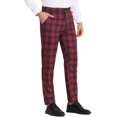thumbnail image 4 of INSPIRE CHIC Pantalon à Carreaux pour Homme, Léger, Coupe Régulière, devant Plat, 32, Noir Rouge, 4 of 7