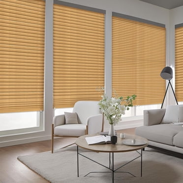 2 Pcs Stores Temporaires Filtrants pour Fenêtres, Store Plissé Sans Cordon en Tissu Filtrant la Lumière Autocollant, Store Plissé pour Fenêtre, Facile à Découper et à Installer 90*180 cm Café