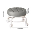 thumbnail image 3 of Grey Lightweight Wheeled Low Stool Rolling Design Durable Pu Leather Multifunctional Portable For Home Office Universal Seating #575PA, 3 of 7