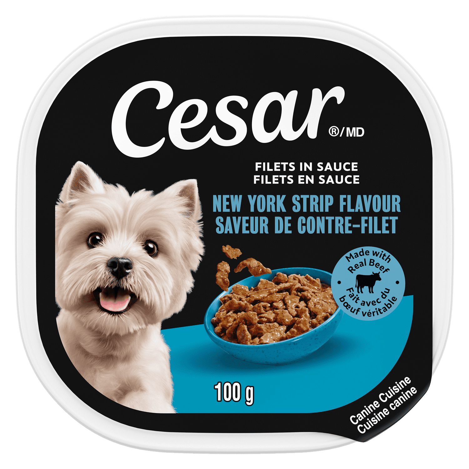 Cesar Filets in Sauce New York Strip Flavour Soft Wet Dog Food