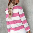 thumbnail image 4 of WEIYLL T-Shirt pour Femmes à Manches Longues à Rayures Col Ras du Cou à Blocs de Couleur Hauts Roses Tailles G, 4 of 5