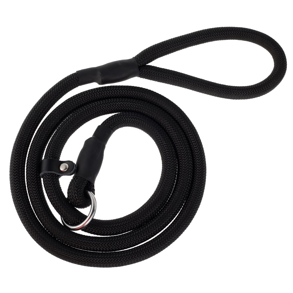 Dog Slip Rope Leash Dog Training Leashes Adjustable Pet Leash Climbing Nylon Rope Dog Leash 4.6ft/140cm Long for Medium/Large Dog Walking (Black)