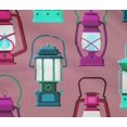 thumbnail image 5 of oneOone Cotton Flex Pink Fabric Retro Lantern Craft Projects Decor Fabric Printed By The Yard 40 Inch Wide, 5 of 5
