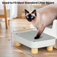 thumbnail image 2 of Litter Box Step, Litter Box Ramp/Catcher with Wooden Base, Anti-Tracking & Easy to Clean, Ideal for Small Elderly Cats, 2 of 7