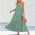 thumbnail image 1 of Gspmoly Robes Décontractées pour Femmes, Robe d'Été Décontractée Ample pour Femmes à Bretelles, Longue Maxi de Plage, Robes d'Été pour Femmes, Robes Formelles pour Femmes, Offres Hebdomadaires, 1 of 6