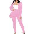 thumbnail image 1 of Yuyuzo Womens Business 2 Piece Sets Long Sleeve Open Front Blazer Jackets with Work Pants Solid Color Suits, 1 of 6