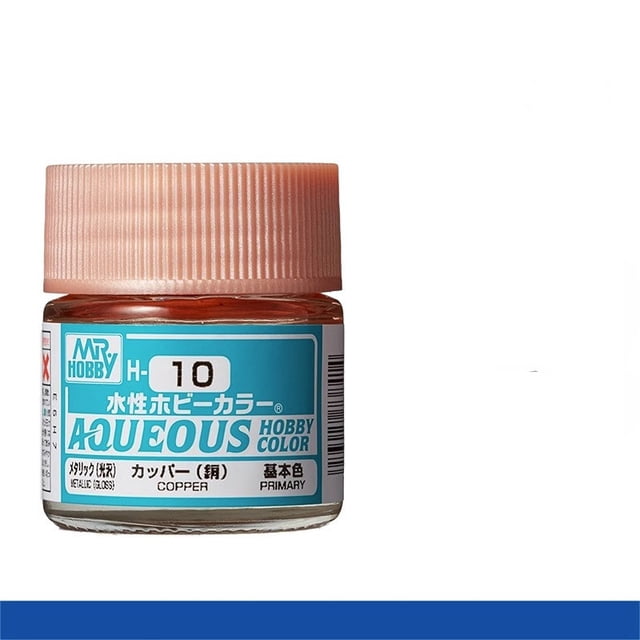 Mr. Hobby Aqueous H10 Gloss Metallic Copper Acrylic Paint 10ml for Scale Models & Miniatures
