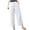 White, variant on HOWPAY Womens Linen Pants Solid Color Casual Loose Fit Wide Leg High Waist Elastic Palazzo Trousers with Pockets Summer Beach Lounge Pant Black M