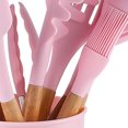 thumbnail image 4 of Set Kitchenware Kit Silicone Cookware Set Wood Handle Non Stick  with Container, 4 of 5