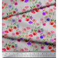 thumbnail image 2 of Soimoi Tissu Popeline de Coton Feuilles & Roses Imprimés Floraux au Mètre 56 Pouces de Large, 2 of 3