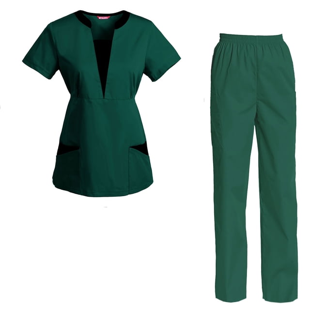 Women's Scrubs Set Scrub Top and Pants Scrubs Set