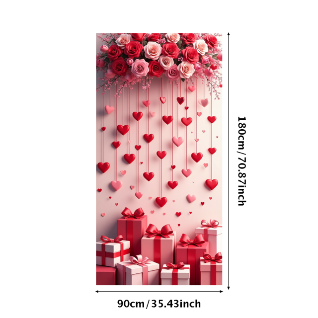 Heart Balloons Backdrop Background Wall Banner Valentines Day Party Decorations Romantic Celebration Event Decor Wedding Photography Prop