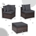 thumbnail image 2 of Gymax Ensemble de Conversation pour Patio en Rotin 4 Pcs Cour Extérieur avec Coussin Gris, 2 of 10