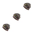 thumbnail image 4 of Maytalsory Bonnet Ethnique Style Hijab Imprimé Floral Coloré Turban Réglable Protection des Oreilles Accessoires de Style Bonnet Noir Floral 3Set, 4 of 6