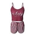 thumbnail image 4 of B91xZ Womens Pajama Sets Two-Piece Sleepwear Button-Down Floral Pj Set,Wine S, 4 of 4