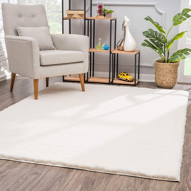 eRug Outlet Retro Collection Modern Abstract Area Rug (4x6 feet) - 3'9" x 5'6", Ivory